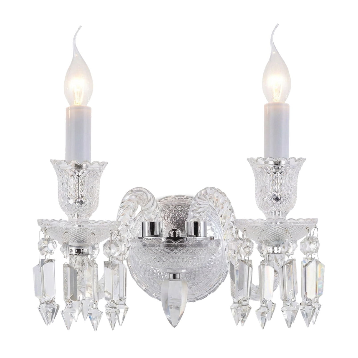 Michael Amini Lighting - Treviso 2-Light Traditional Crystal Wall Sconce - Clear