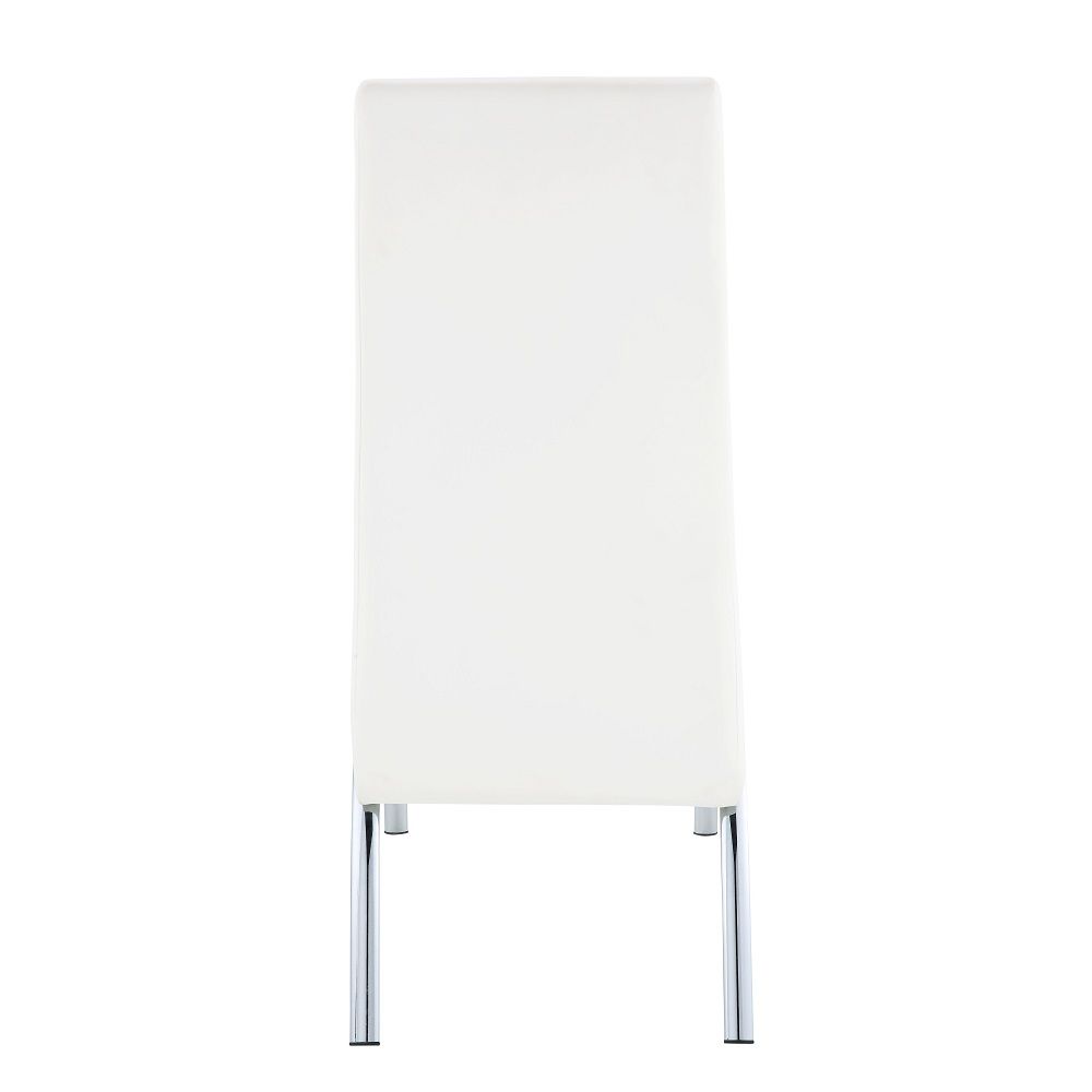 Pervis - Side Chair (Set of 2) - White Synthetic Leather & Chrome
