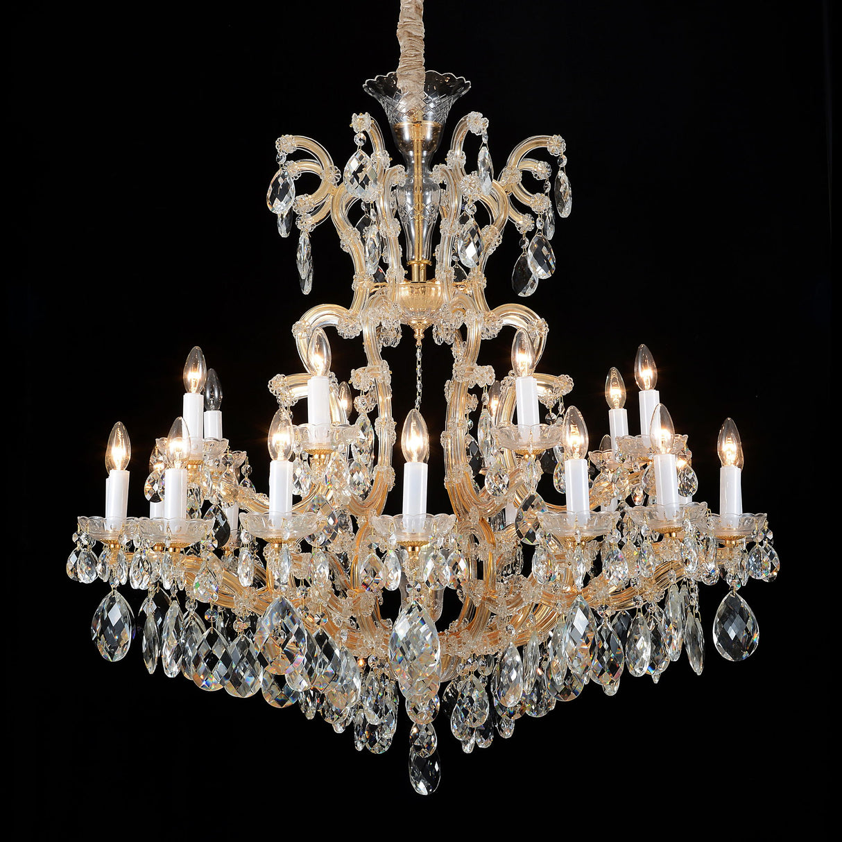 Michael Amini Lighting - La Scala 25-Light Traditional Crystal Chandelier - Gold