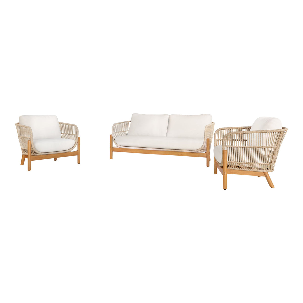Solstice - 3 Piece Set Loveseat & 2 Chairs - Beige