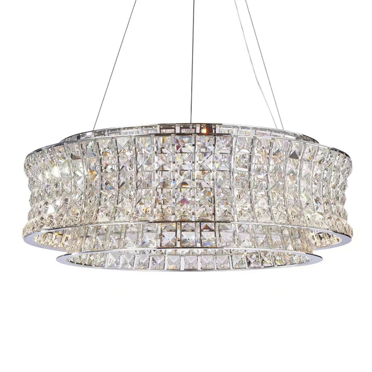Michael Amini Lighting - Galaxy 24" Round LED Crystal Chandelier - Chrome