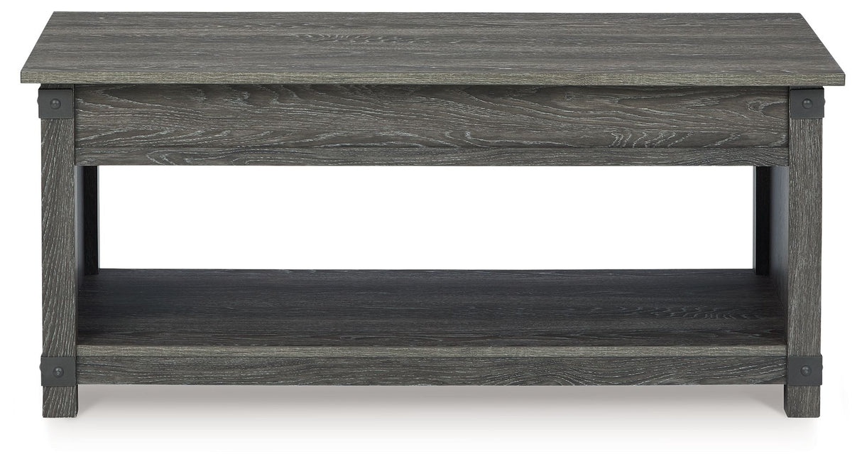 Freedan - Rect Lift Top Cocktail Table - Grayish Brown