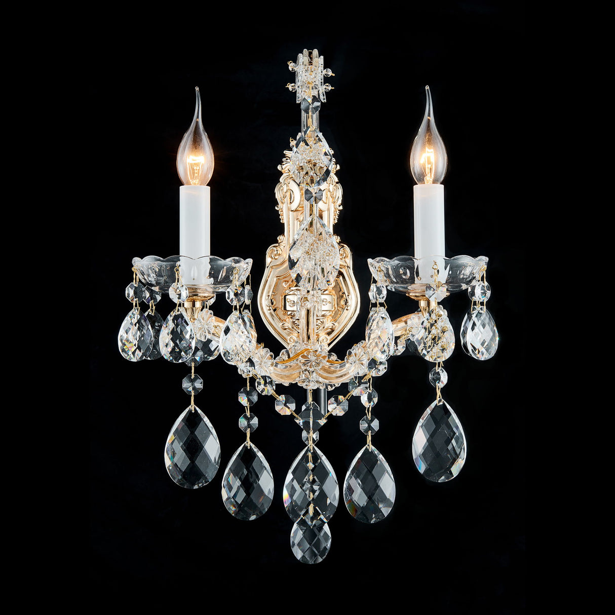 Michael Amini Lighting - La Scala Traditional Crystal Wall Sconce - Gold