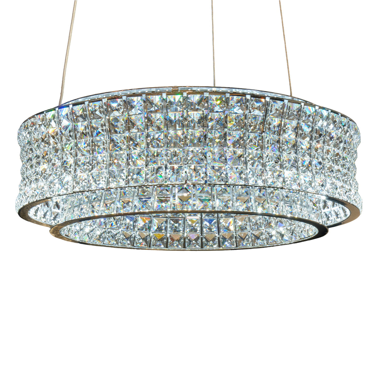 Michael Amini Lighting - Galaxy 24" Round LED Crystal Chandelier - Chrome