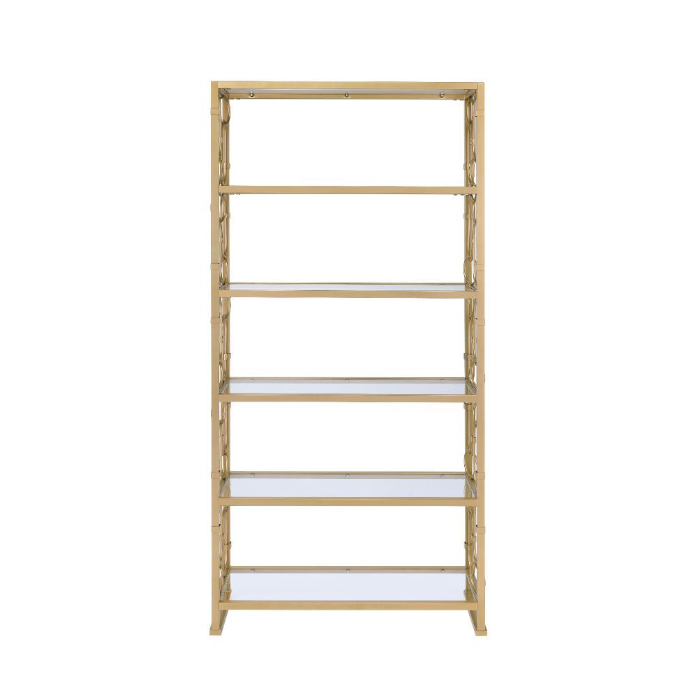 Milavera - Bookshelf - Clear Glass & Gold