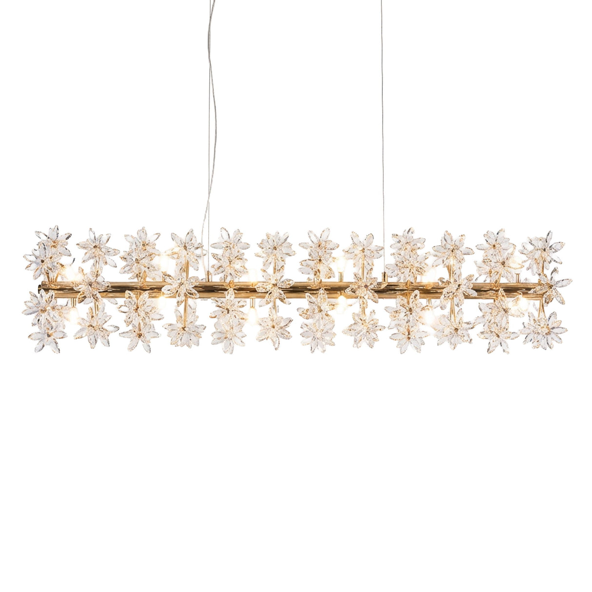 Michael Amini Lighting - Bouquet 18-Light Rectangular Chandelier - Gold
