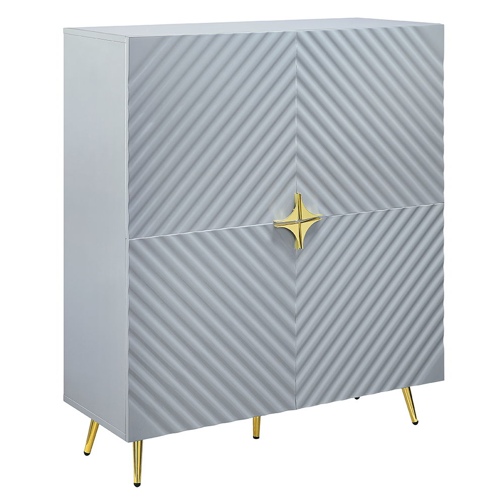 Gaines - Accent Cabinet - Gray High Gloss