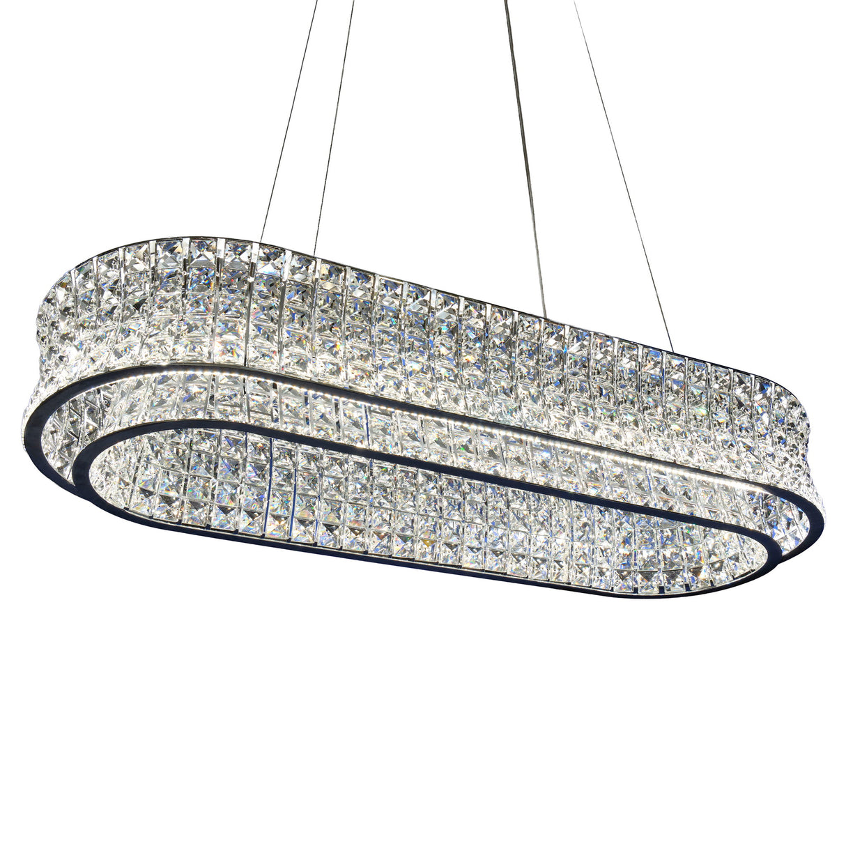 Michael Amini Lighting - Galaxy Oval LED Crystal Chandelier - Chrome