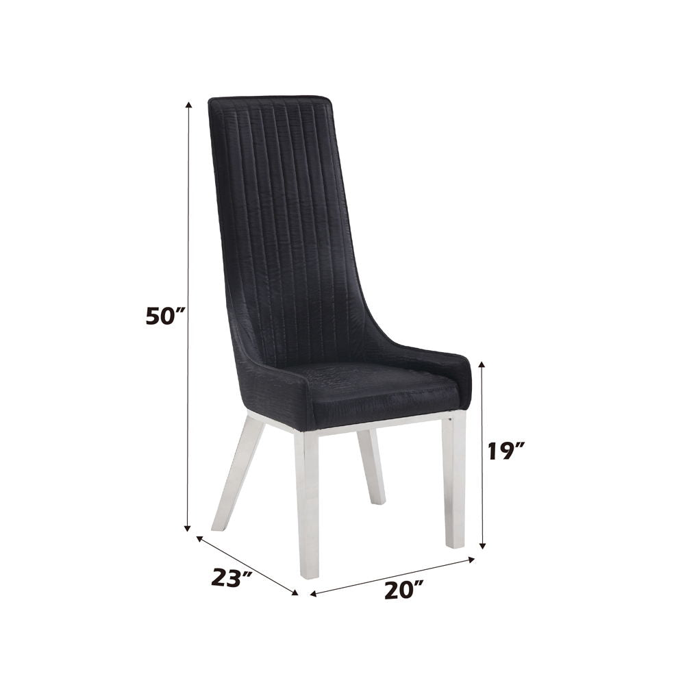 Gianna - Side Chair (Set of 2) - Black Velvet & Stainless Steel
