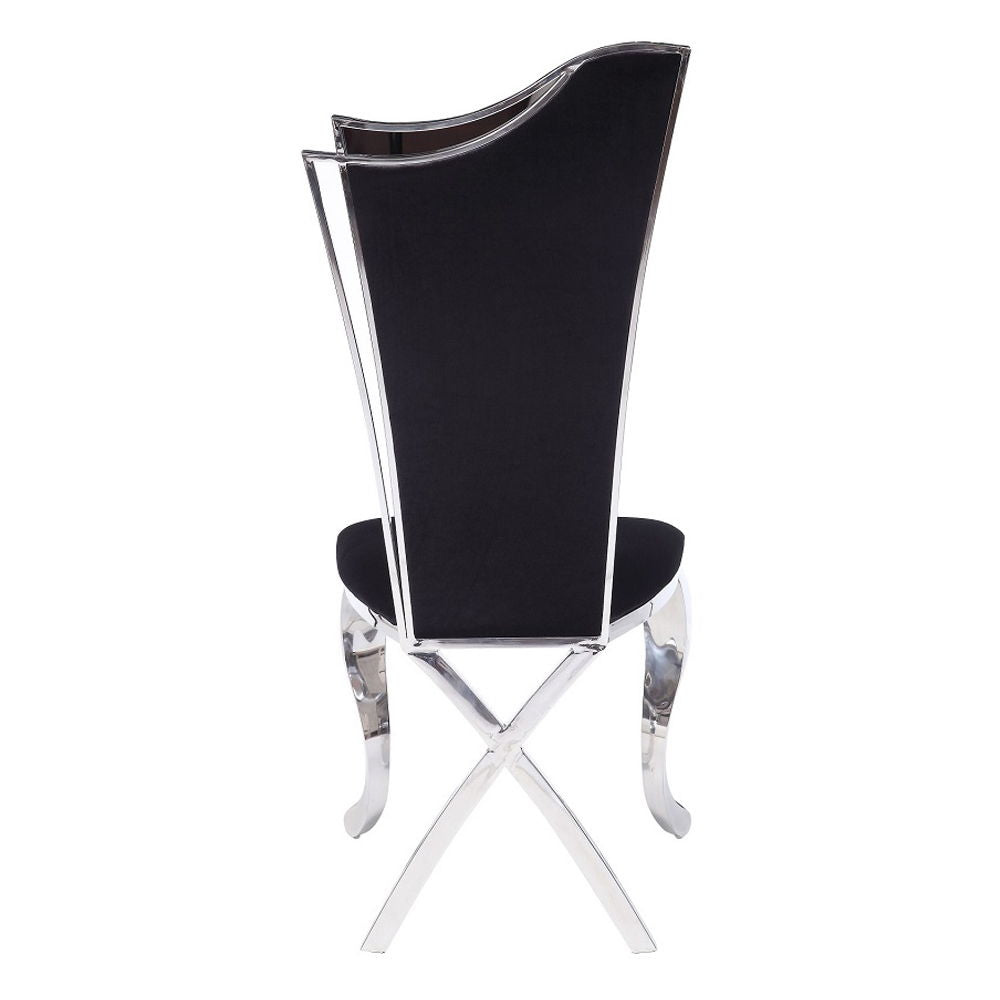 Cyrene - Side Chair (Set of 2) - Black Fabric & Stainless Steel