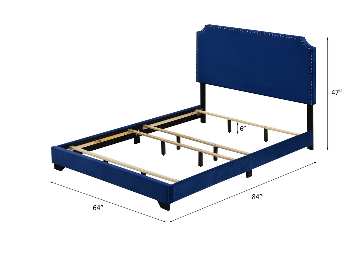 Haemon - Queen Bed - Blue Velvet