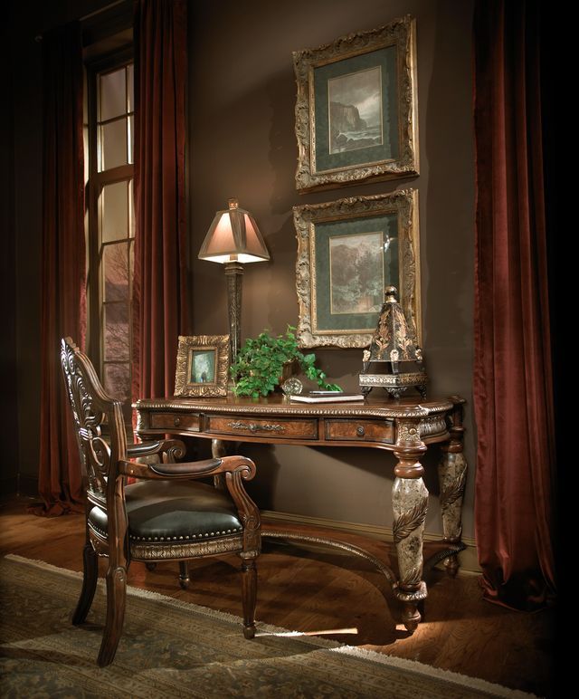 Villa Valencia - Pull-Up Desk Arm Chair - Classic Chestnut