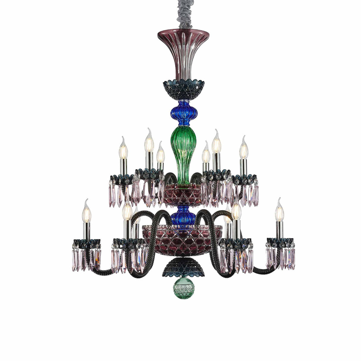 Michael Amini Lighting - Noir 12-Light Traditional Crystal Chandelier - Black