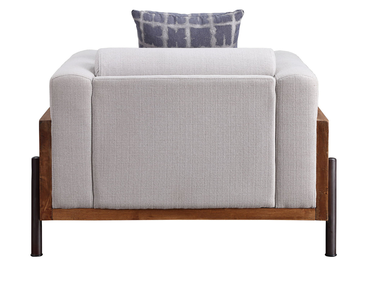 Pelton - Chair With Pillow - Fabric & Walnut