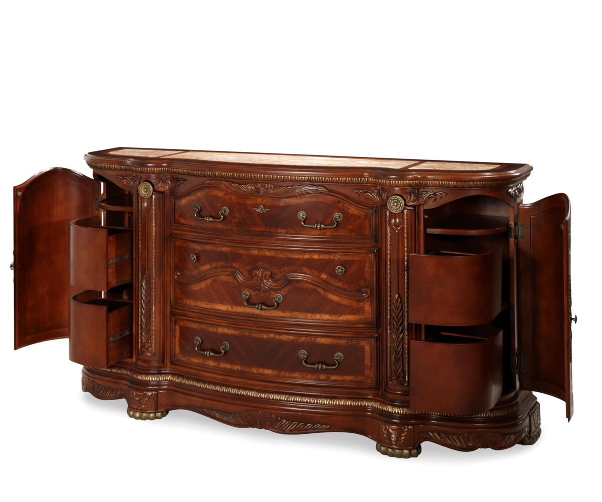 Cortina - Dresser & Mirror - Honey Walnut