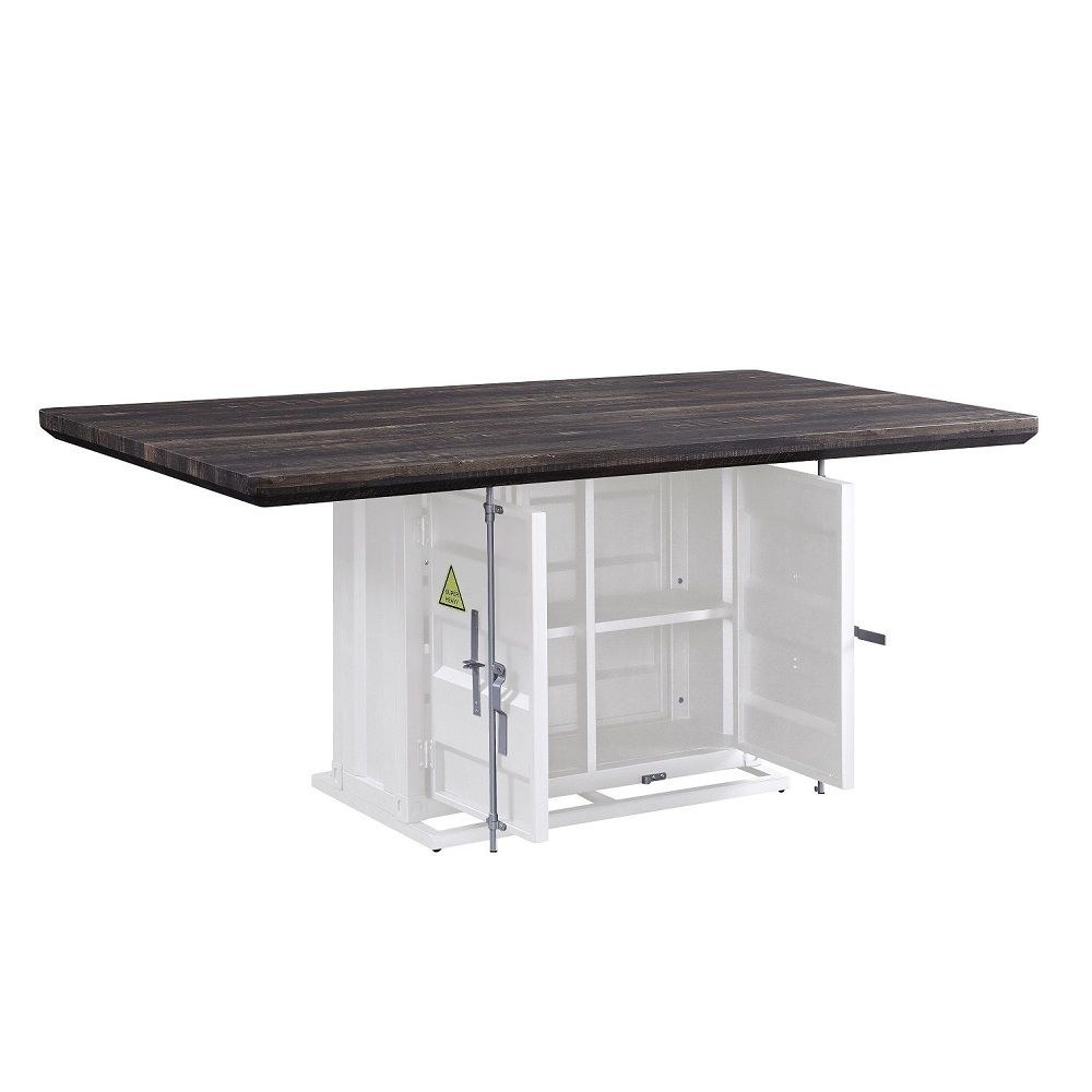 Cargo - Dining Table - Antique Walnut & White