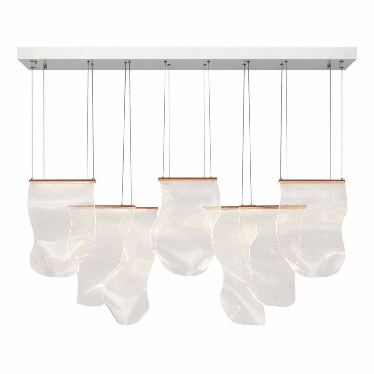 Michael Amini Lighting - Sheer Waves 8-Light Modern LED Chandelier - Rose Gold