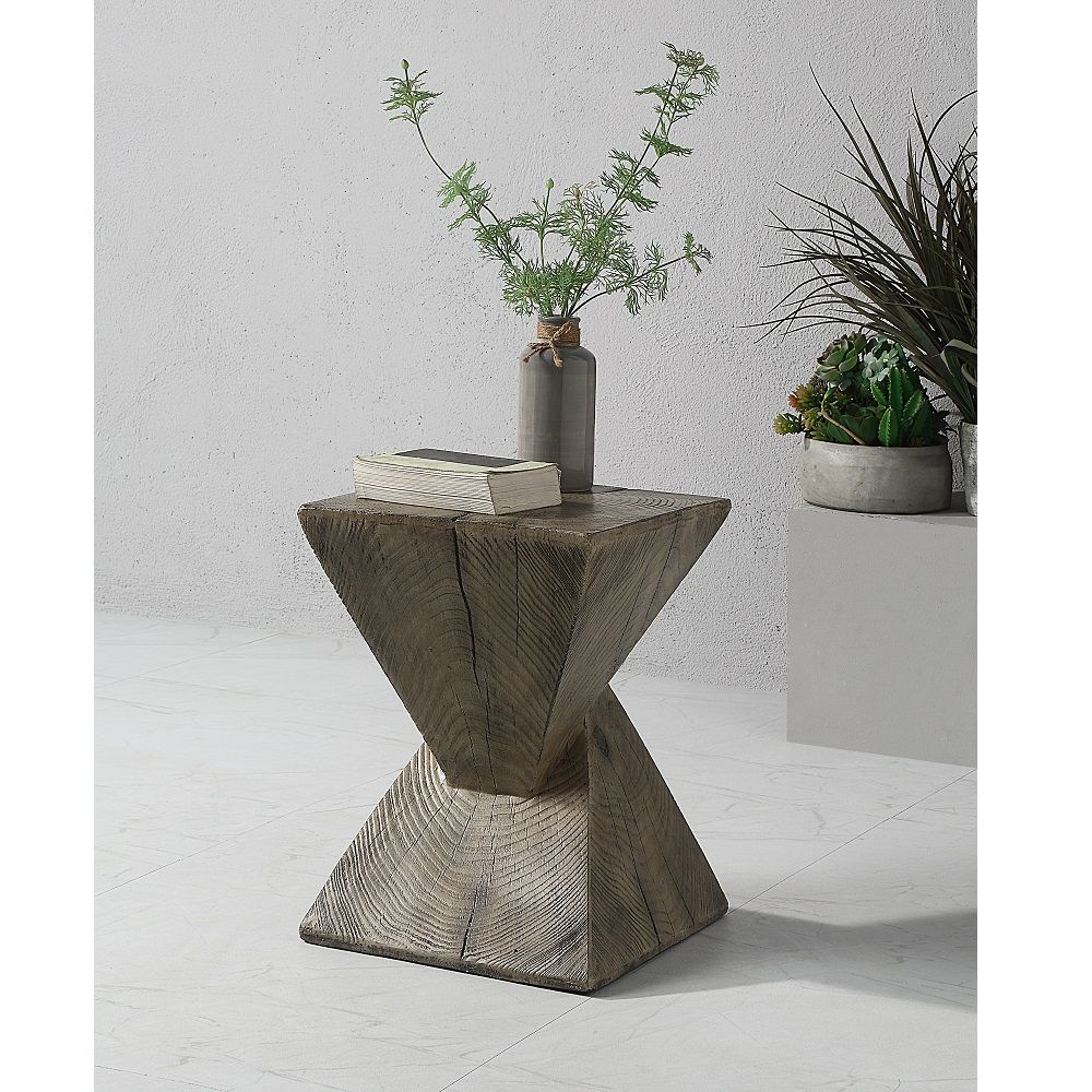 Zahi - Accent Table - Weathered Oak