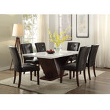 Britney - 20" Side Chair (Set of 2) - Espresso Synthetic Leather & Walnut