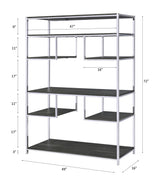 Vonara - Bookshelf - Rustic Gray Oak & Chrome