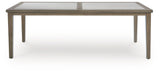 Rainier Ranch - Rectangle Dining Table With Umbrella Option - Brown / Beige