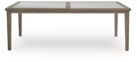 Rainier Ranch - Rectangle Dining Table With Umbrella Option - Brown / Beige