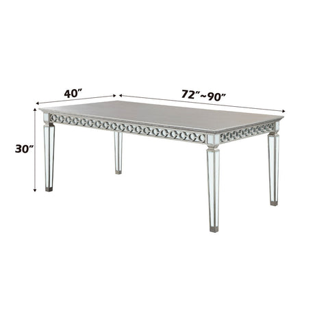 Varian - Dining Table - Mirrored & Antique Platinum