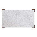 Hettie - Dining Table With Engineeed Stone Top - Engineered Stone Top & Brown