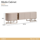 Lisbon - Media Cabinet - Silky Cream / Bronze