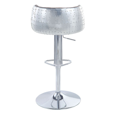 Brancaster - 41" Adjustable Stool With Swivel - Vintage Brown Top Grain Leather & Aluminum