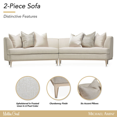 Malibu Crest - 2-Piece Sofa - Pearl / Chardonnay