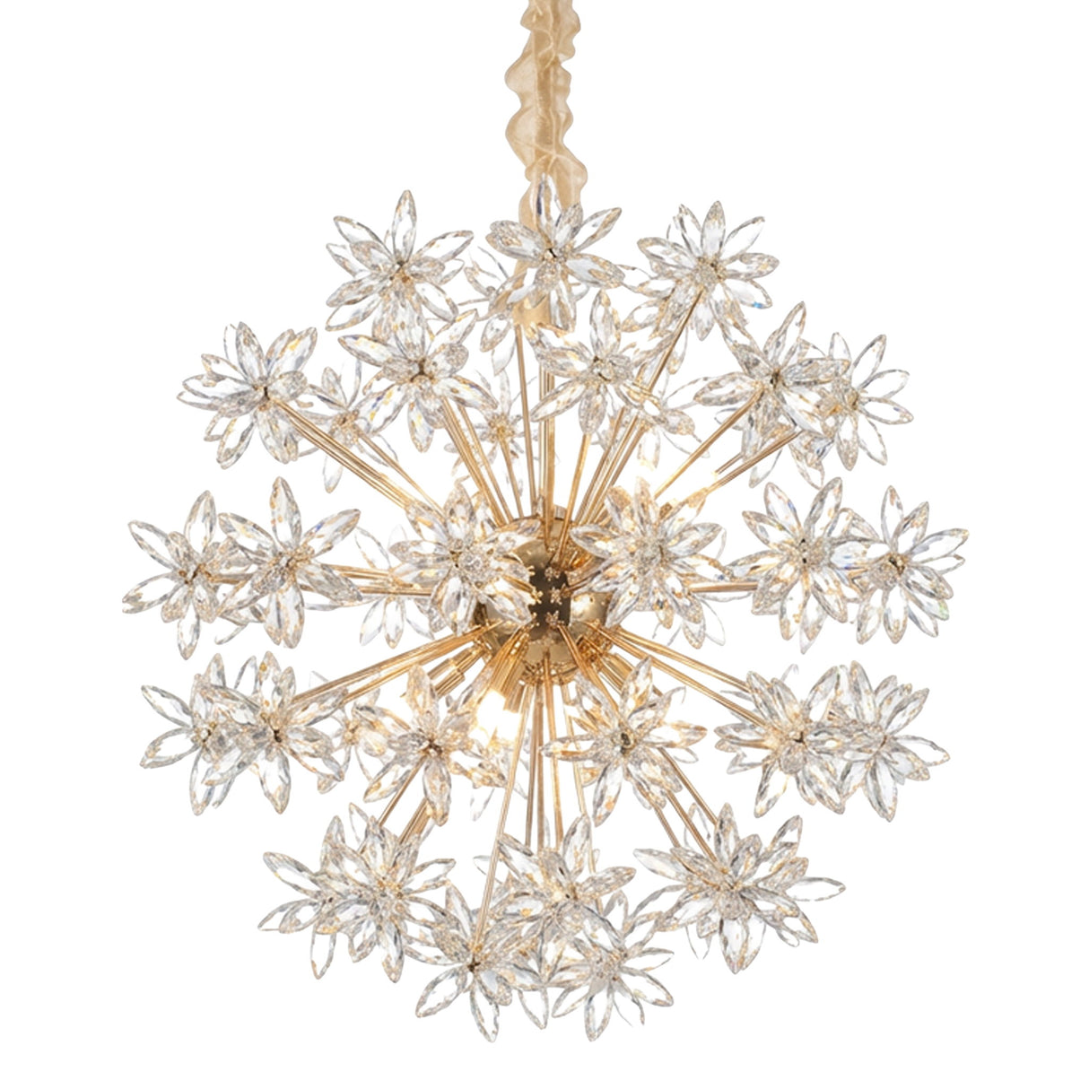 Michael Amini Lighting - Bouquet 10-Light Round Crystal Chandelier - Gold