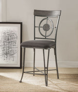 Landis - Counter Height Chair (Set of 2) - Fabric & Gunmetal