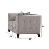 Cyndi - Chair With Pillow - Tan Velvet