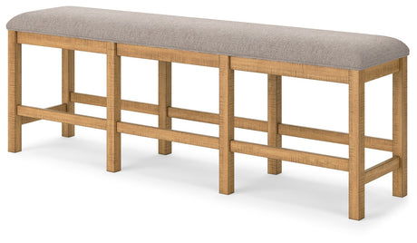 Havonplane - XL Counter Height Upholstered Dining Bench - Brown