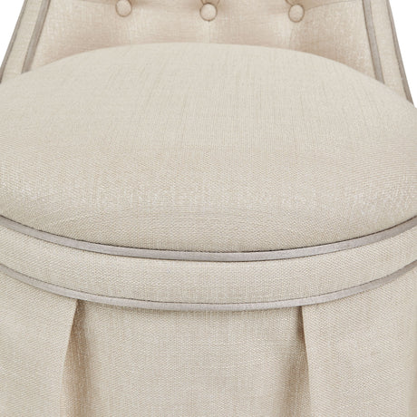 Villa Cherie - Tufted Vanity Chair - Frosted Pearl
