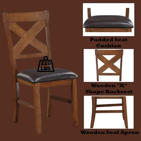 Apollo - Side Chair (Set of 2) - Espresso Synthetic Leather & Walnut