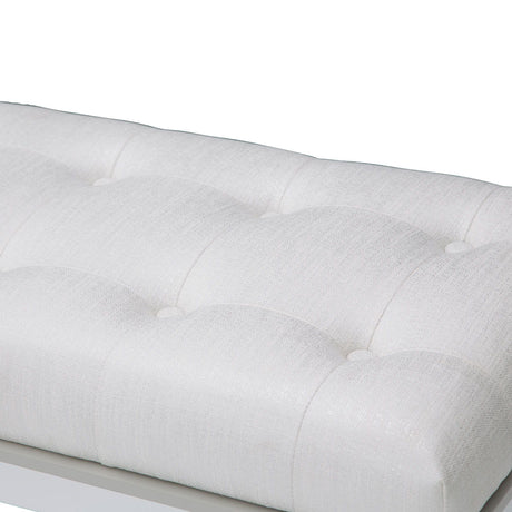 Sky Tower - Bedside Bench - Ice / Cloud White