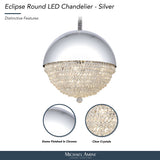 Michael Amini Lighting - Eclipse LED Crystal And Metal Chandelier - Silver