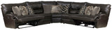 Como - 5 Piece Italian Leather Match Reclining Sectional