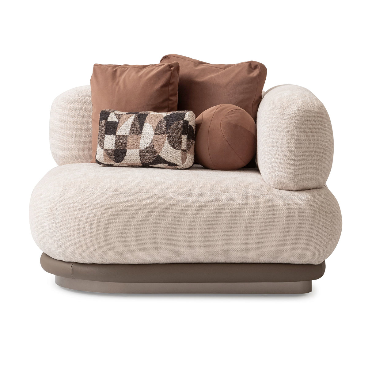 Bristol Point - Corner Chair - Fawn / Saddle Brown