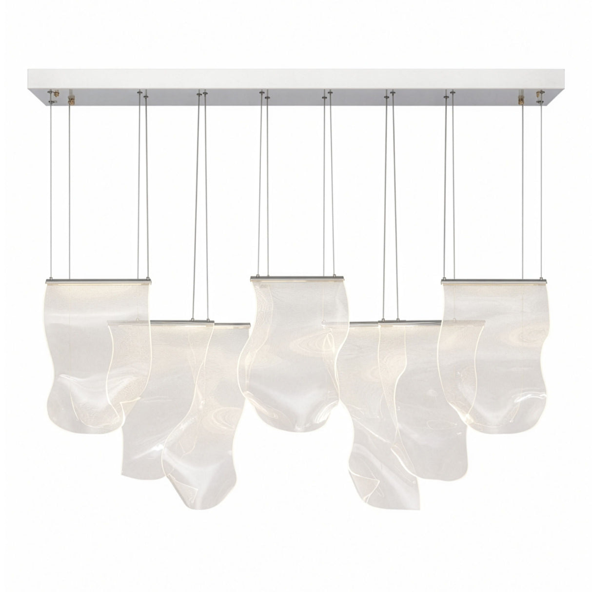 Michael Amini Lighting - Sheer Waves 8-Light Modern LED Chandelier - Chrome