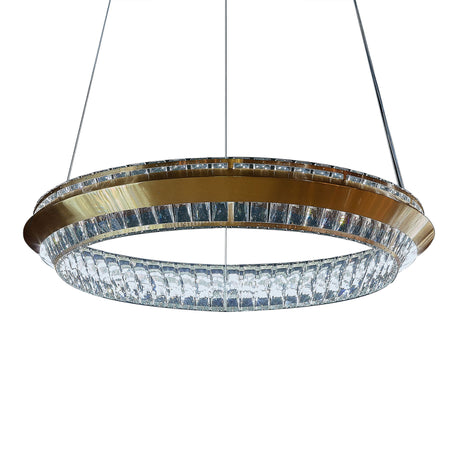 Michael Amini Lighting - Base Camp Round 31" Crystal LED Chandelier - Gold