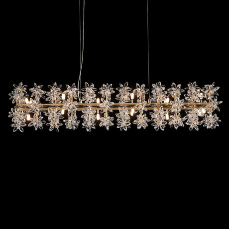 Michael Amini Lighting - Bouquet 18-Light Rectangular Chandelier - Gold