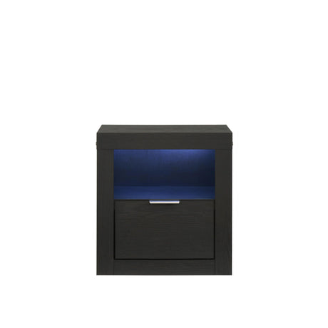 Asher - Nightstand With LED Light - Smoke