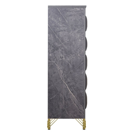 Symmetry - 5 Drawer Chest - Charcoal