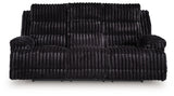 Rhine Falls - Reclining Power Sofa With Drop Down Table - Onyx