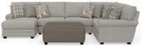 Livingston - Sectional With Comfort Coil Seating, 40" Cocktail Ottoman And Accent Pillows Included