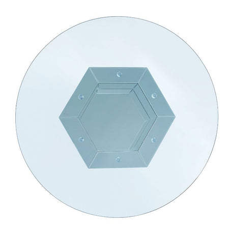Noralie - Dining Table - Mirrored, Faux Diamonds & Clear Glass Top
