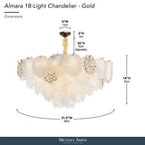 Michael Amini Lighting - Almara 18-Light Frosted Glass Chandelier - Frost / Gold